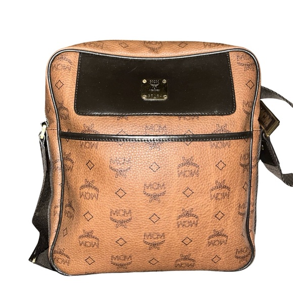 MCM Brown Messenger Bag with Monogram Pattern - Picture 2 of 14